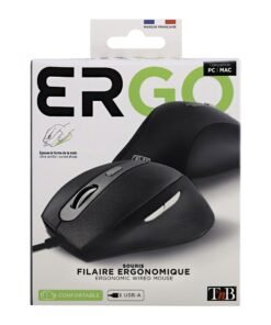 T'NB TNB Office Wired Mouse Black Ultra Comfortable Curved Shape Allowing To Perfectly Fit The Shape Of The Hand Pleasant Grip