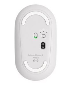 LOGITECH Pebble Mouse 2 M350s Mouse optical 3 buttons wireless Bluetooth 5.2 LE tonal white