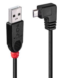 LINDY USB 2.0 Type A/Micro-B 90 0.5m Mini-B plug right angled