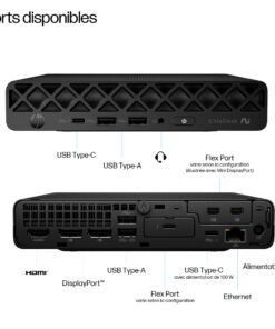 HP INC. HP EliteDesk 8 Mini G1a AMD Ryzen AI 5 340 32Go DDR5 1To SSD W11P ax+BT 3/3/3 – Image 3
