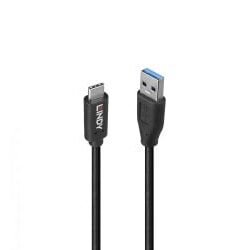 Alternative view of LINDY 1m USB 3.2 Type A to C Cable 3A Black Line