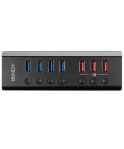 LINDY 4 Port USB 3.0 Hub with 3 Quick Charge 3.0 Ports