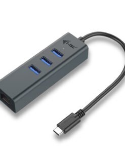 I-TEC USB-C Metal 3-Port HUB with Gigabit Ethernet Adapter 1xUSB-C to RJ-45 3xUSB 3.0 Port LED-Anzeige compatible with TB 3