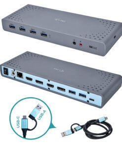 I-TEC USB 3.0/USB-C Dualdock 1x5K 2x4K 60Hz 2xHDMI 2xDP 1xGLAN 6xUSB 3.0 1xAudio/Mic Jack Kensington compatible with TB 3