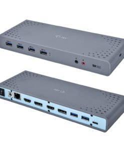 I-TEC USB 3.0/USB-C Dualdock 1x5K 2x4K 60Hz 2xHDMI 2xDP 1xGLAN 6xUSB 3.0 1xAudio/Mic Jack Kensington compatible with TB 3 – Image 2