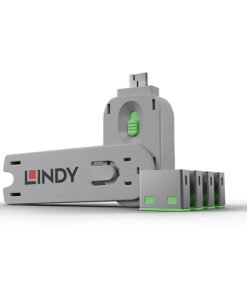 LINDY Clé USB et 4 bloqueurs de ports USB Vert