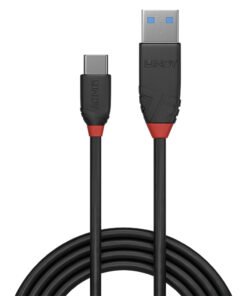 Alternative view of LINDY 0.5m USB 3.1 Type A to C Cable 3A Black Line