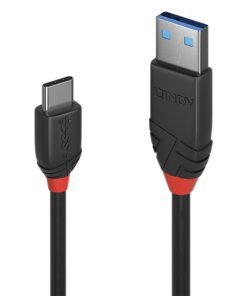 LINDY 0.5m USB 3.1 Type A to C Cable 3A Black Line