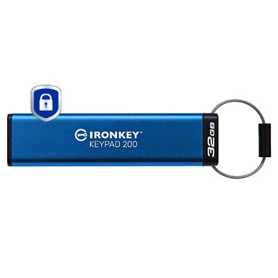 KINGSTON 32Go IronKey Keypad 200 FIPS 140-3 Lvl 3 Pending AES-256 Encrypted