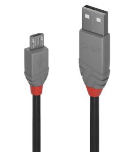 LINDY Câble USB 2.0 type A vers Micro-B Anthra Line 0.2m