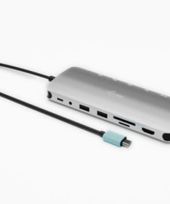 I-TEC USB-C Metal NanoDock 2xHDMI 1xUSB-C Video 1xGLAN 1xAudio/Mic 1xSD/microSD 1xUSB 3.2 3xUSB-C 3.2 Gen2 2xUSB 2.0 PD140W+charger – Image 3