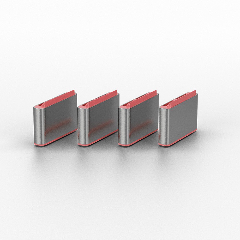 LINDY USB Type C Port Blocker Key - Pack of 4 Blockers Red – Image 2