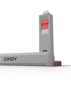 LINDY USB Type C Port Blocker Key - Pack of 4 Blockers Red