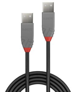 Alternative view of LINDY 0.5m USB 2.0 Type A Cable Anthra Line USB Type A Male to Male