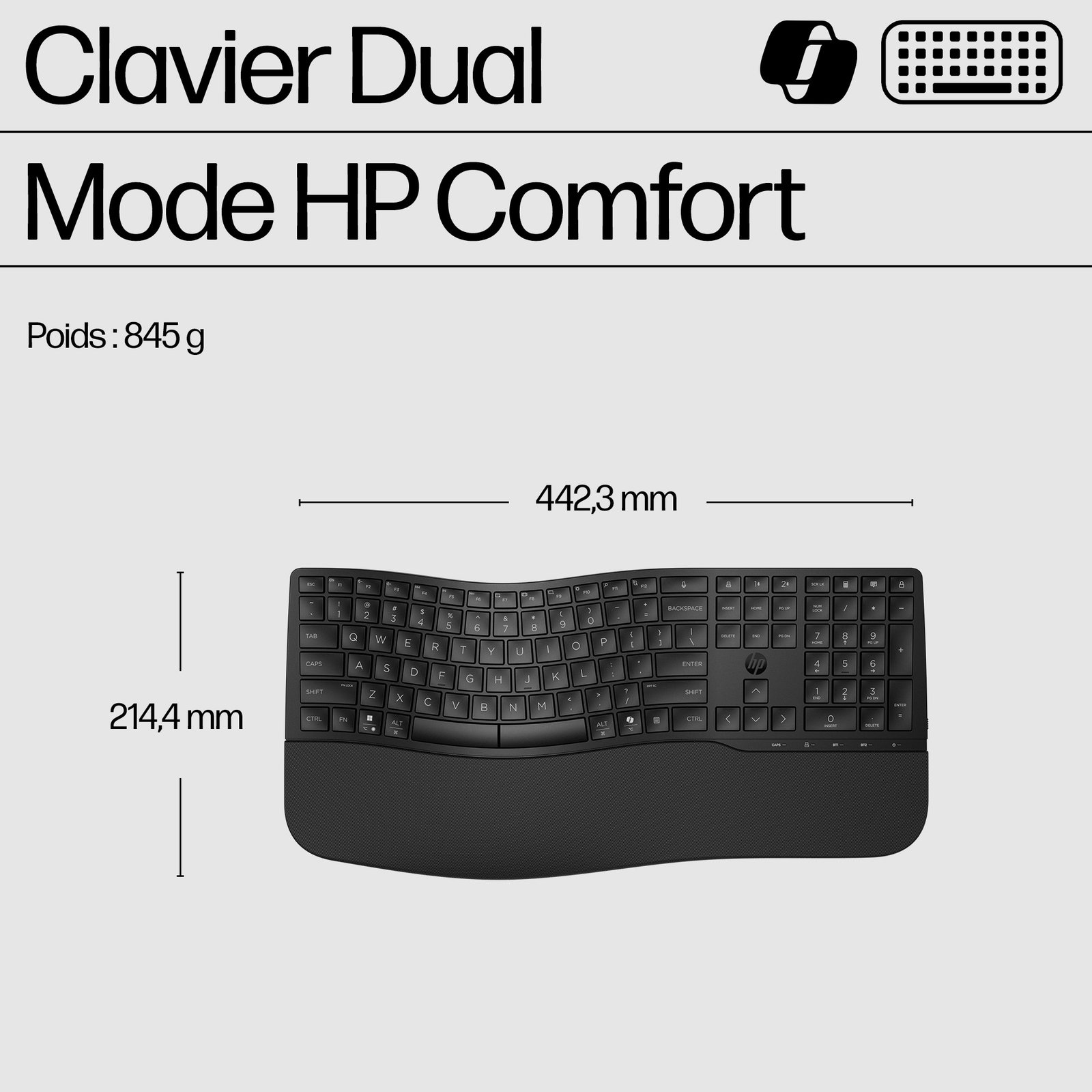 HP INC. HP 685 Comfort Dual-Mode Keyboard (FR) – Image 2