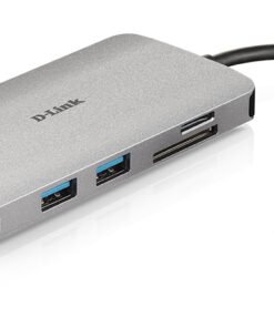 Alternative view of D-LINK USB-C 8-en-1 HDMI SD /microSD card reader and charging