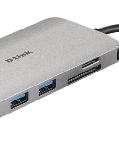 D-LINK USB-C 8-en-1 HDMI SD /microSD card reader and charging