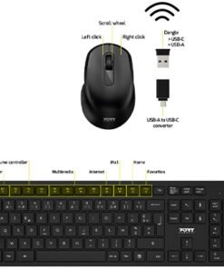 Alternative view of PORT DESIGNS Pack Keyboard + Mouse Medium Wireless