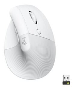 LOGITECH Lift for Business Vertical mouse ergonomic 6 buttons wireless Bluetooth 2.4 GHz Bolt USB receiver off-white
