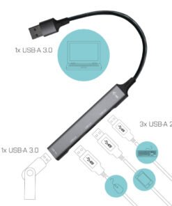 Alternative view of I-TEC USB 3.0 Metal HUB 1x USB 3.0 3x USB 2.0 without power adapter