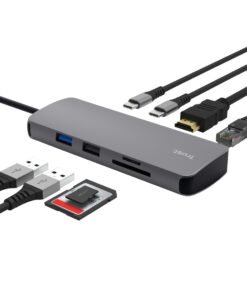 Alternative view of TRUST Adaptateur DALYX USB-C 8 en 1 2 USB-C 2 USB 1 HDMI 1 SD + 1 micro SD Card 1 Ethernet