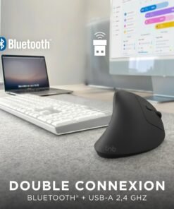 Alternative view of T'NB TNB ERGO - Souris sans fil ergonomique verticale ultra légère Bluetooth + USB-A 2.4 GHz - noir