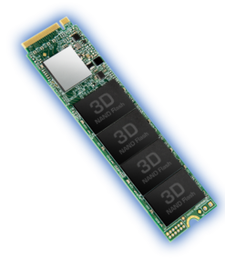 Alternative view of TRANSCEND 250o SSD internal M.2 2280 PCIe Gen3x4 NVMe TLC DRAM-less