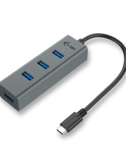 I-TEC USB C Metal HUB 4 Port without power adapter ideal for Notebook Tablet PC supports Win Mac OS compatible with Thunderbolt 3