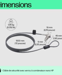 Alternative view of HP INC. HP Nano Combination Cable Lock