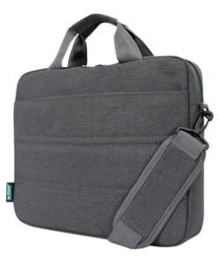 URBAN FACTORY Toploading bag made of recycled Nylon r-PET Reinforced notebook compartment Flat front pocket with zip Back patch